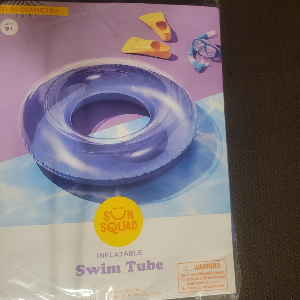 Kids Sun Squad Inflatable Purple-Blue  Swim Tube Ages 9+ Yrs Old